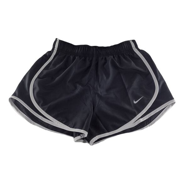 Nike Womens Dri-Fit Running Shorts Black & White Mesh Sides Liner New Sz L - Picture 2 of 8